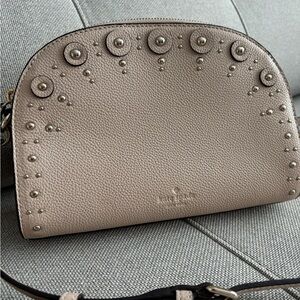 Kate Spade Metallic Taupe Studded Crossbody Bag